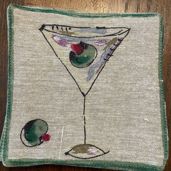 Crate & Barrel Fabric Cocktail Coasters - Picture 5 of 9